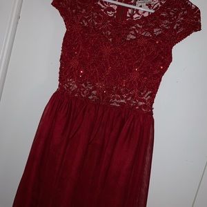 cute red lacey dress